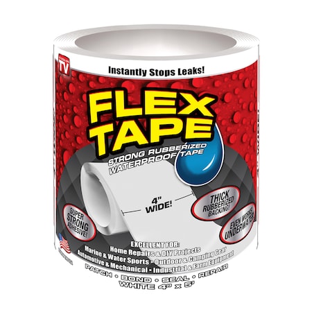 Flex Tape Flex Seal Family of Products Flex Tape 4 in. W X 5 ft. L White Waterproof Repair Tape TFSWHTR0405